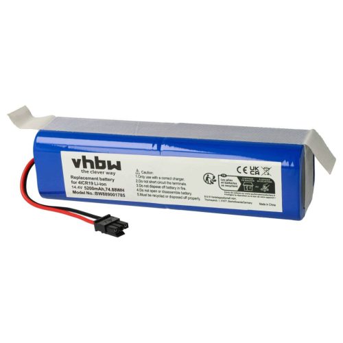 VHBW Battery for Eufy PA89, PA61 - 5200mAh, 14.4V, Li-Ion