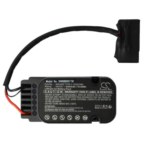 VHBW Lawn Mower Battery Worx 50022580, 50029621, 50026980, 50022713 - 2500 mAh 28 V Li-Ion, Black - Gardening Tool