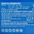 VHBW CubCadet Lawn Mower Battery 753-11203, 725-14826, 725-14827, 725-18426 - 3200 mAh 18.5 V Li-Ion