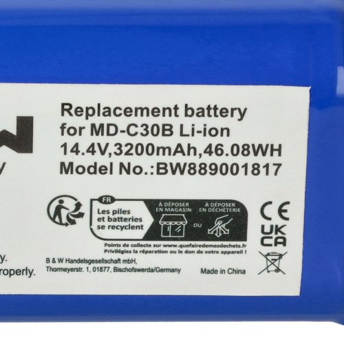 VHBW Battery for Blaupunkt D071-INR-CH-4S1P, 6.60.40.02-0 - 3200 mAh, 14.4 V, Li-Ion