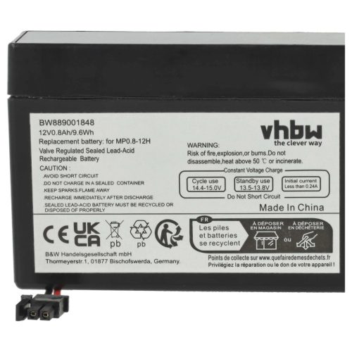 VHBW Akku MP0.8-12H - 800 mAh 12 V AGM