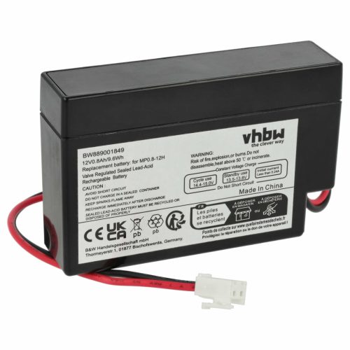 VHBW Universeller Akku MP0.8-12H Ersatz - 800 mAh 12 V AGM