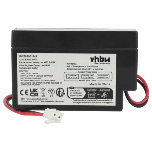 VHBW Universeller Akku MP0.8-12H Ersatz - 800 mAh 12 V AGM