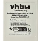 VHBW Battery for Xiaomi PN MJWXCQ04ZM K10 - 2500 mAh, 25.2 V, Li-Ion