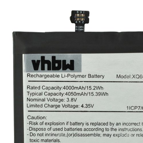 VHBW CAT XQ6602G mobile phone battery - 4000 mAh 3.8 V Li-polymer - Smartphone battery