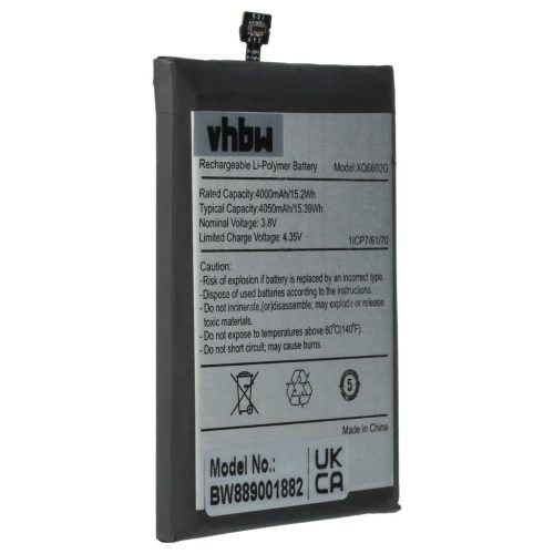 VHBW CAT XQ6602G mobile phone battery - 4000 mAh 3.8 V Li-polymer - Smartphone battery