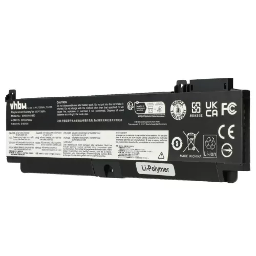 VHBW Notebook Battery for Lenovo 01AV406, 01AV405, 01AV407, 01AV462 - 1000 mAh 11.4 V Li-Polymer, Black