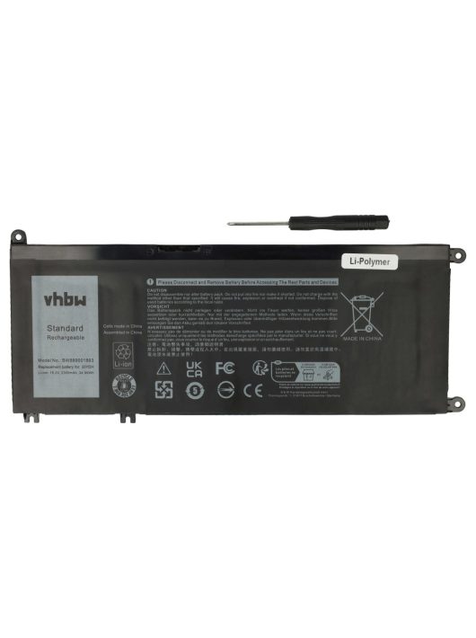 Notebook akkumulátor  Dell 99NF2, 81PF3, 07FHHV, 7FHHV, 33YDH - 2300 mAh 15,2 V Li-polimer, fekete