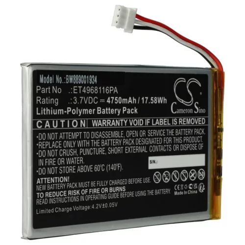 VHBW Elektrischer Golfwagen Akku ET4968116PA Ersatz - 4750 mAh 3,7 V Li-Ion