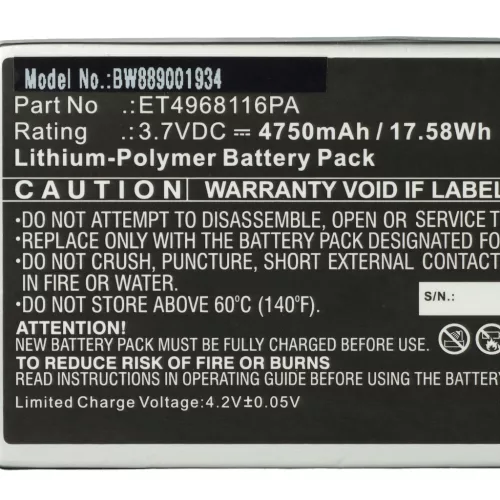 VHBW Elektrischer Golfwagen Akku ET4968116PA Ersatz - 4750 mAh 3,7 V Li-Ion