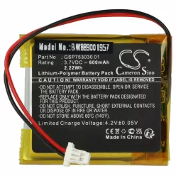   VHBW Vezeték nélküli fejhallgató akku a JBL GSP753030 01 - 600 mAh 3,7 V Li-polymer