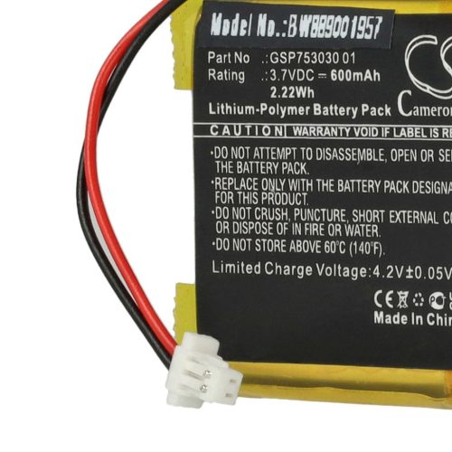 VHBW Vezeték nélküli fejhallgató akku a JBL GSP753030 01 - 600 mAh 3,7 V Li-polymer