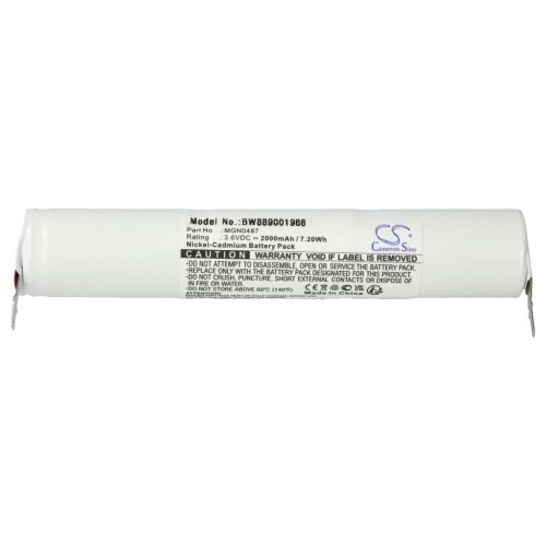 VHBW Notbeleuchtung Akku Schneider OVA TD110431 - 2000 mAh 3,6 V NiCd