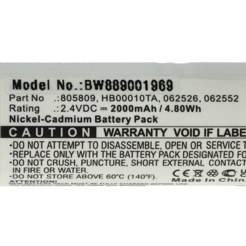 VHBW Notbeleuchtung Akku Legrand 062552, 062526, HB00010TA, 805809, 061092 - 2000 mAh 2,4 V NiMH