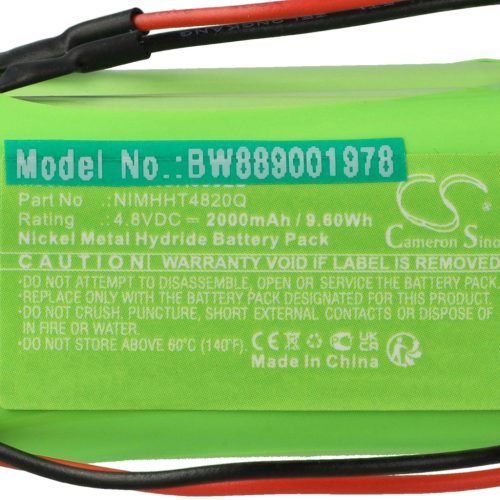 VHBW Vészvilágítás Akkumulátor ABM NIMHHT4820Q - 2000 mAh 4,8 V NiMH