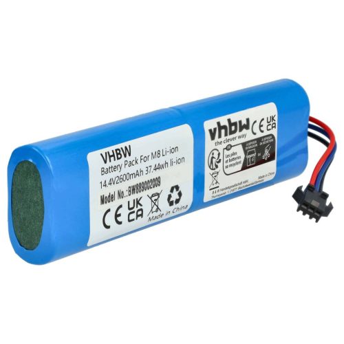 VHBW Battery for Proscenic M7 Pro, M8 Pro, Lydsto R1, Roidmi Eve Plus - 2600 mAh, 14.4 V, Li-Ion