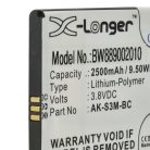 VHBW Senior mobile phone battery for Emporia AK-S3M-BC - 2500 mAh 3.8 V Li-polymer - Smartphone battery