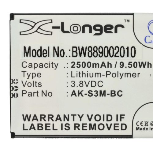VHBW Senior mobile phone battery for Emporia AK-S3M-BC - 2500 mAh 3.8 V Li-polymer - Smartphone battery