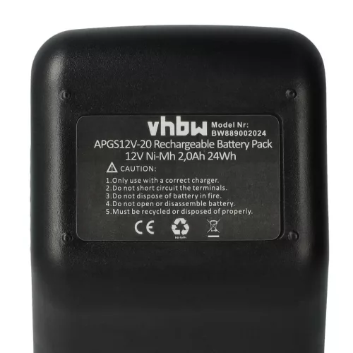 VHBW Electric Power Tool Battery Gesipa CPT12/2 EHD Blind Rivet Gun – 2000 mAh, 12 V, NiMH