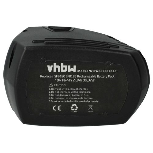 VHBW Electric Power Tool Battery Hilti SFB185, SFB180, SFB185, SFB180 – 2000 mAh, 18 V, NiMH