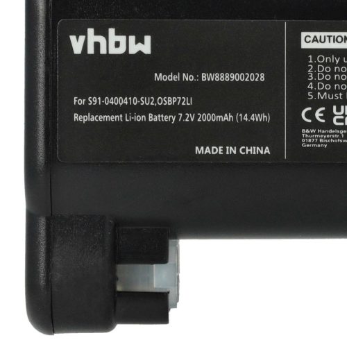 VHBW Battery for AEG S91-0400410-SU2, OSBP72LI - 2000 mAh, 7.2 V, Li-Ion