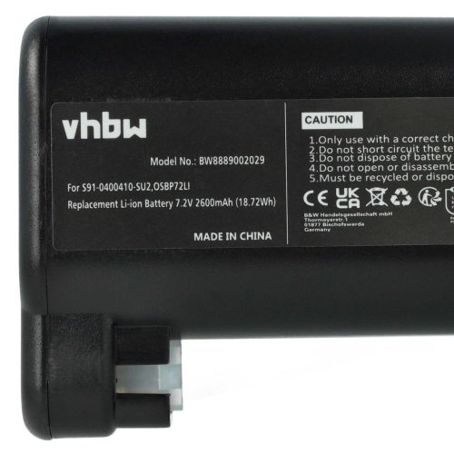 VHBW Battery for AEG S91-0400410-SU2, OSBP72LI - 2600 mAh, 7.2 V, Li-Ion