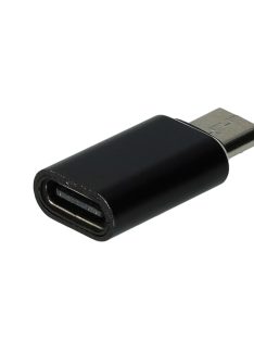   USB C f - Micro USB m adapter okostelefonhoz, táblagéphez, notebookhoz - Töltőadapter, fekete