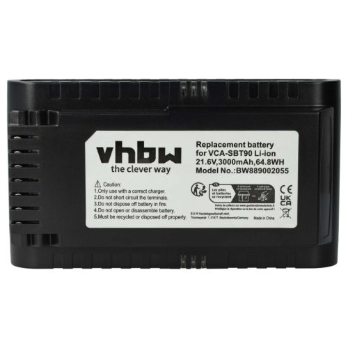 VHBW Samsung DJ96-00221A, VCA-SBT90E, VCA-SBT90 Akku - 3000 mAh, 21,6 V, Li-Ion