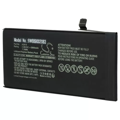VHBW Mobile Phone Battery for Apple A2819 - 2000 mAh 3.88 V Li-polymer