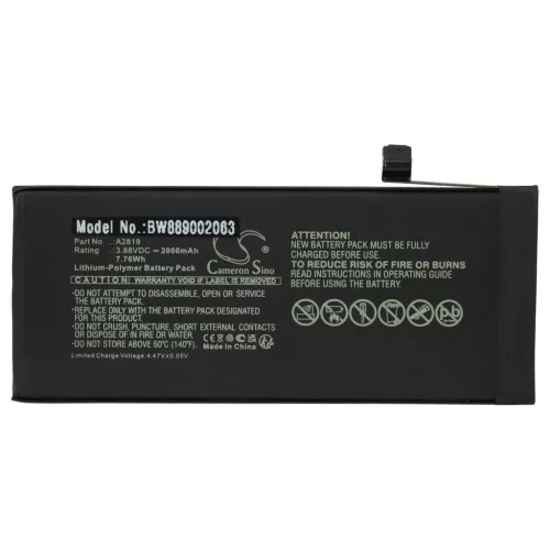 VHBW Mobile Phone Battery for Apple A2819 - 2000 mAh 3.88 V Li-polymer