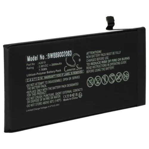 VHBW Mobile Phone Battery for Apple A2819 - 2000 mAh 3.88 V Li-polymer