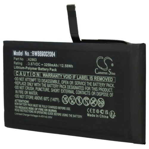 VHBW Mobiltelefon akkumulátor  Apple A2863-hoz - 3250 mAh 3,87 V Li-polimer