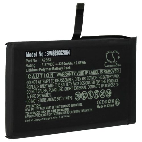 VHBW Mobiltelefon akkumulátor  Apple A2863-hoz - 3250 mAh 3,87 V Li-polimer