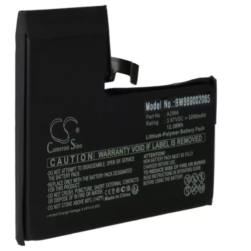 VHBW Mobile Phone Battery for Apple A2866 - 3200 mAh 3.87 V Li-Polymer