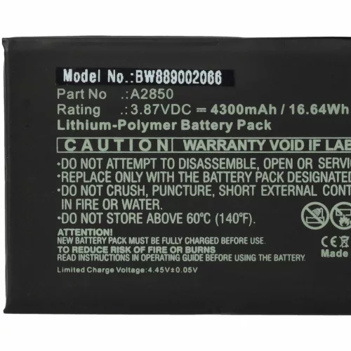 VHBW Mobile Phone Battery for Apple A2850 - 4300 mAh 3.87 V Li-polymer