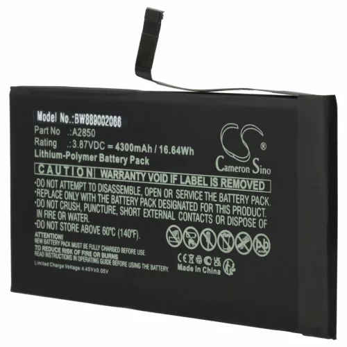 VHBW Mobile Phone Battery for Apple A2850 - 4300 mAh 3.87 V Li-polymer