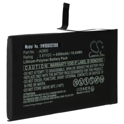 VHBW Mobile Phone Battery for Apple A2850 - 4300 mAh 3.87 V Li-polymer