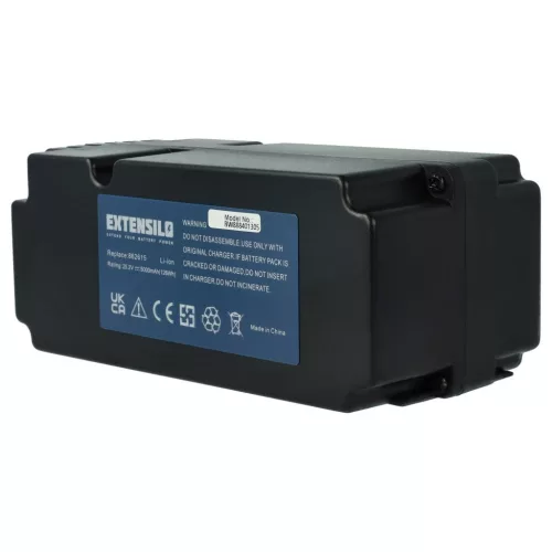 Yard Force Lawn Mower Battery 862601, 0862622001, 0862622 - 5000 mAh 25.2 V Li-Ion, Black