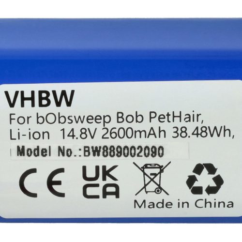 VHBW Battery for bObsweep E14040401505a - 2600 mAh, 14.4 V, Li-Ion
