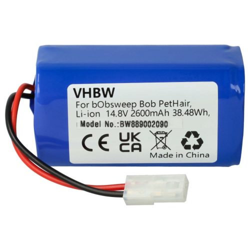 VHBW Battery for bObsweep E14040401505a - 2600 mAh, 14.4 V, Li-Ion