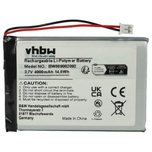 VHBW Universal Battery for Various Devices - 4000 mAh 3.7 V Li-Polymer