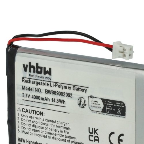 VHBW Universal Battery for Various Devices - 4000 mAh 3.7 V Li-Polymer