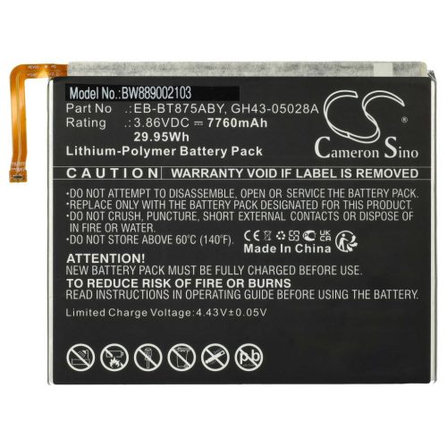 VHBW Tablet Battery Samsung GH43-05028A, EB-BT875ABY - 7760 mAh 3.86 V Li-polymer