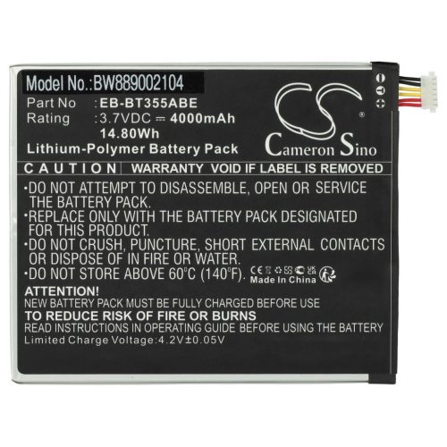 VHBW Tablet Akku für Samsung EB-BT355ABE - 4000 mAh 3,7 V Li-Polymer