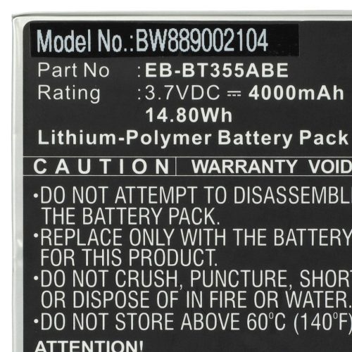 VHBW Tablet Akku für Samsung EB-BT355ABE - 4000 mAh 3,7 V Li-Polymer
