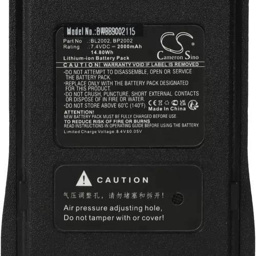 VHBW Radio Akku Hytera BP2002 statt - 2000 mAh 7,4 V Li-Ion