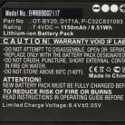 VHBW Akkumulátor  Epson OT-BY20, D171A, 2165069, P-C32C831093 nyomtatókhoz - 1150 mAh 7,4 V Li-Ion