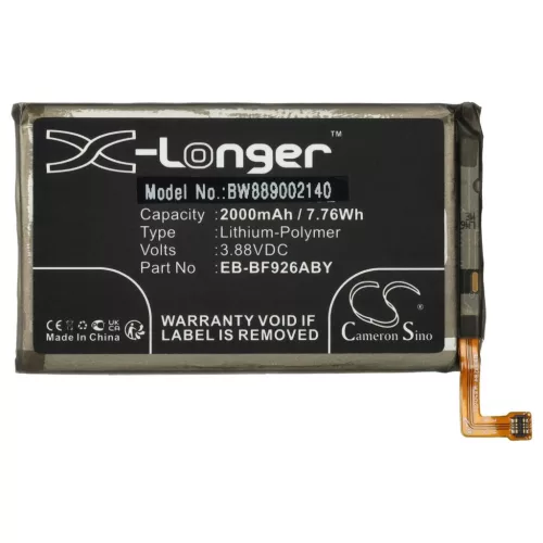 VHBW Mobile Phone Battery Samsung EB-BF926ABY, EB-BF927ABY - 2000 mAh 3.88 V Li-polymer