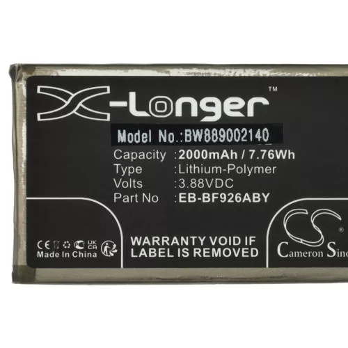 VHBW Mobile Phone Battery Samsung EB-BF926ABY, EB-BF927ABY - 2000 mAh 3.88 V Li-polymer