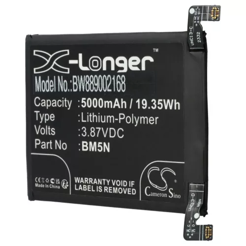 VHBW Mobile Phone Battery for BM5N - 5000 mAh 3.87 V Li-Polymer